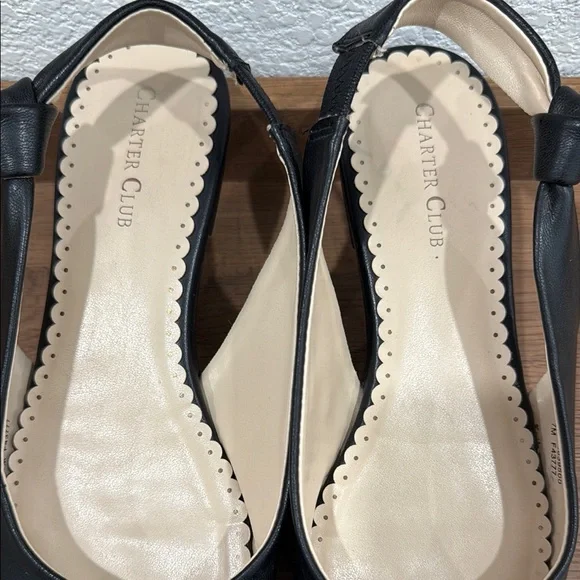 Charter Club Black Flats Minimalist Pointed-Toe Design - Picture 2 of 10